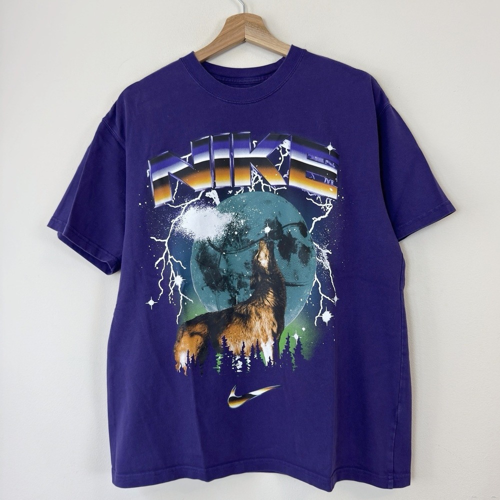 Nike ACG Moon Wolf Lightning Swoosh Purple Tee Shirt - M/L